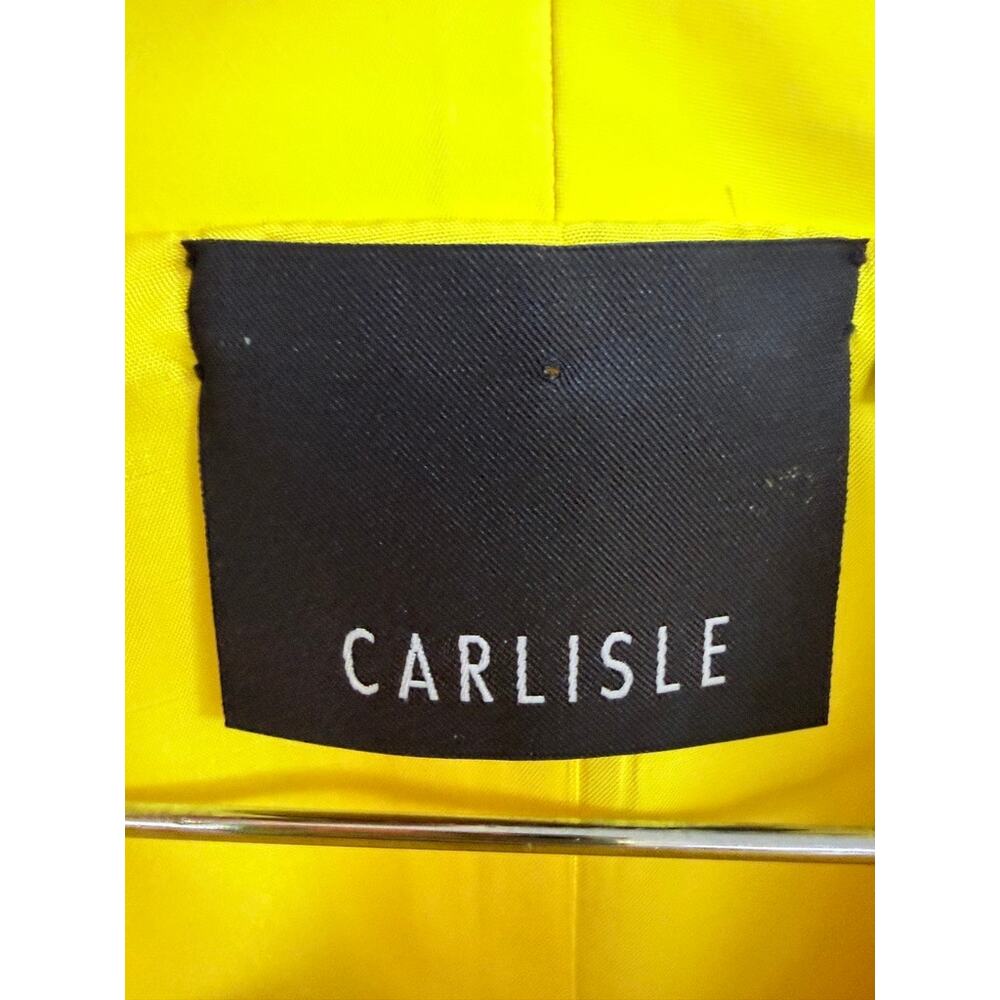 Carlisle Yellow Zip Front Jacket Size 14 Structured Career Blazer - Picture 5 of 9